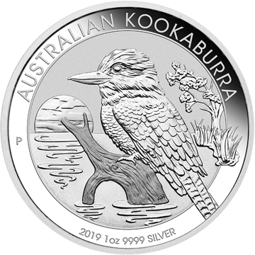 silver bullion, silver coin, 2019 1 oz australian silver kookaburra coin