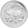 silver bullion, silver coin, 2019 1 oz australian silver lunar pig coin