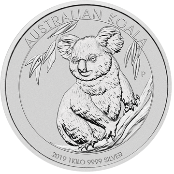 silver bullion, silver coin, 2019 1 kilo australian silver koala coin