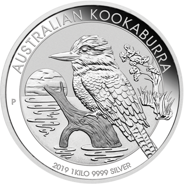 silver bullion, silver coin, 2019 1 kilo australian silver kookaburra coin