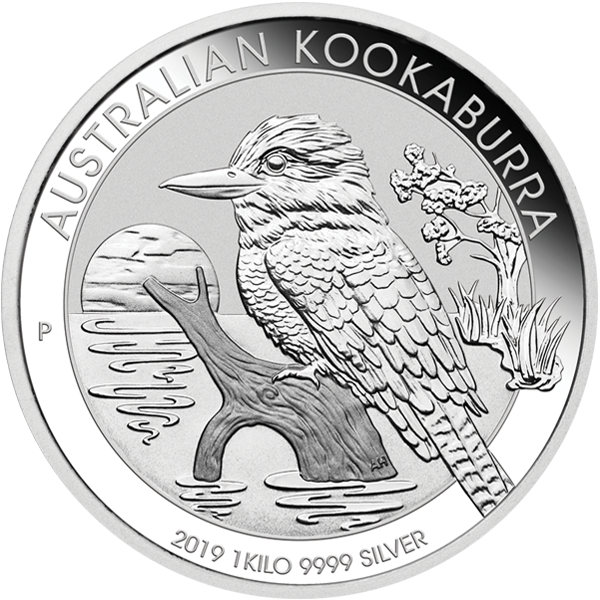 silver bullion, silver coin, 2019 1 kilo australian silver kookaburra coin