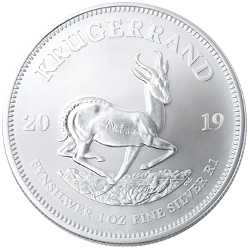silver bullion, 2019 1 oz south african silver krugerrand, silver coin