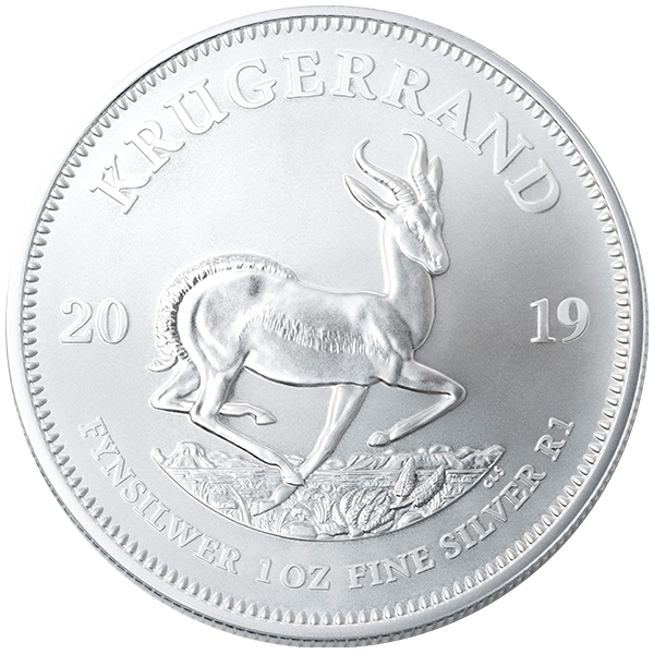 silver bullion, 2019 1 oz south african silver krugerrand, silver coin