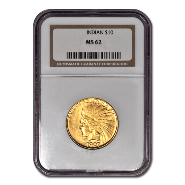 Picture of 1908NM $10 Indian Gold Coin MS62