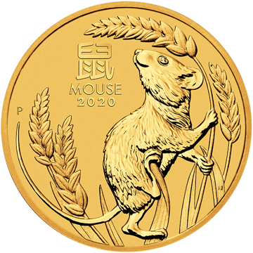 2020 1 oz australian gold lunar mouse coin, gold bullion, gold coin, gold bullion coin