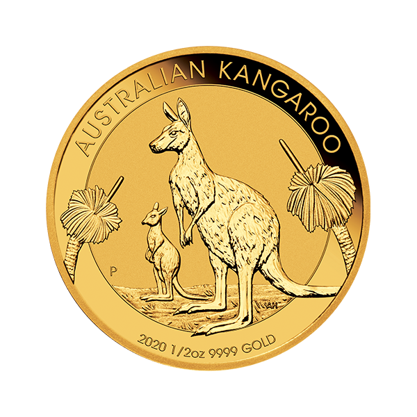 2020 1/2 oz australian gold kangaroo coin, gold bullion, gold coin, gold bullion coin