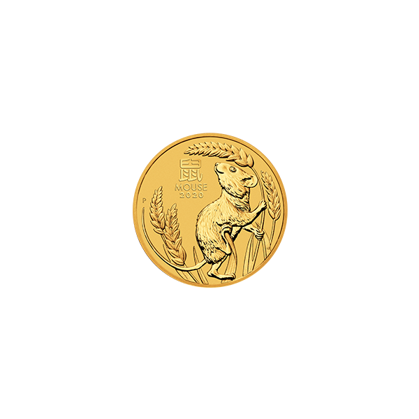 2020 1/20 oz australian gold lunar mouse coin, gold bullion, gold coin, gold bullion coin