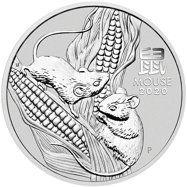 silver bullion, silver coin, 2020 1 oz australian silver lunar mouse coin