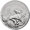 silver bullion, silver coin, 2020 1 oz british silver lunar year of the rat coin