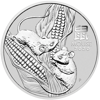 silver bullion, silver coin, 2020 2 oz australian silver lunar mouse coin