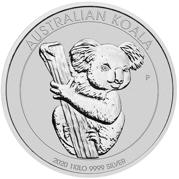 silver bullion, silver coin, 2020 1 kilo australian silver koala coin