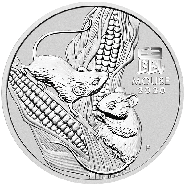 silver bullion, silver coin, 2020 1 kilo australian silver lunar mouse coin