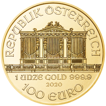 2020 1 oz austrian gold philharmonic coin, gold bullion, gold coin, gold bullion coin