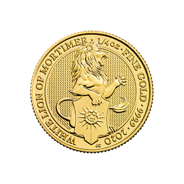 2020 1/4 oz british gold queen’s beast white lion coin, gold bullion, gold coin, gold bullion coin