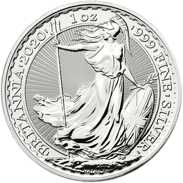silver bullion, 2020 1 oz british silver britannia, 2 pounds, silver coin