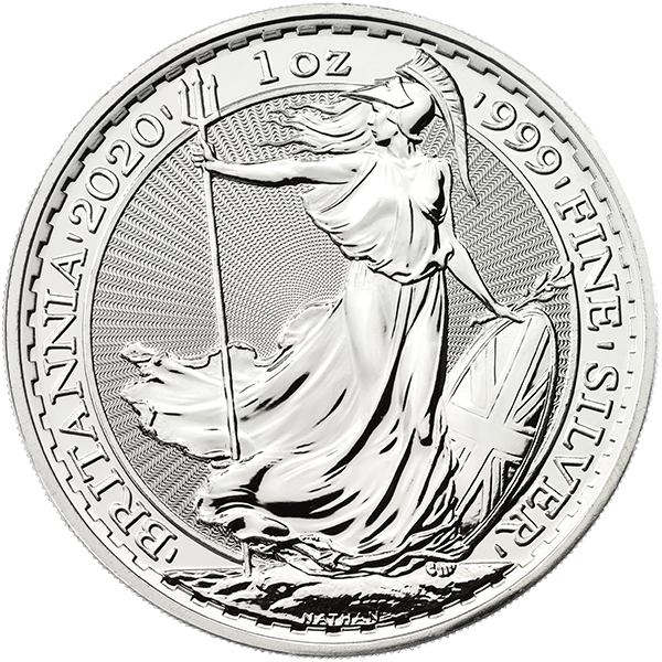 silver bullion, 2020 1 oz british silver britannia, 2 pounds, silver coin