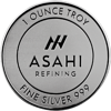 silver bullion, silver coin, 1 oz asahi silver round coin front