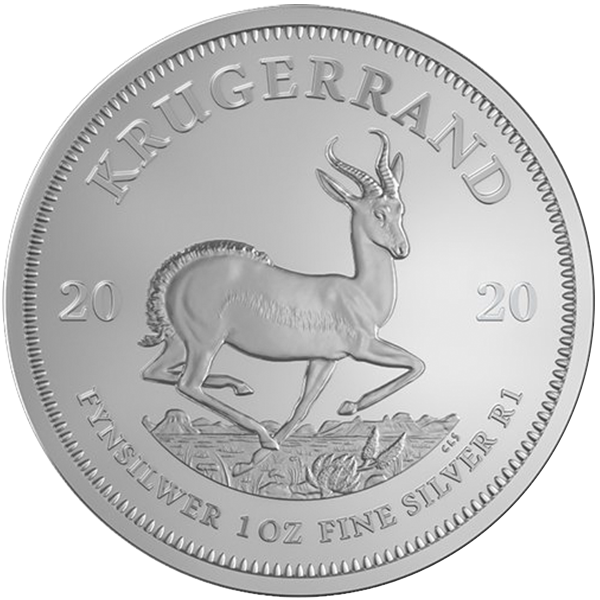 silver bullion, 2020 1 oz south african silver krugerrand, silver coin