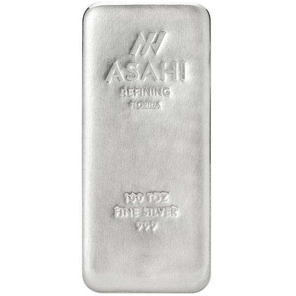 100 oz asahi silver bar, silver bullion, silver bar, silver bullion bar