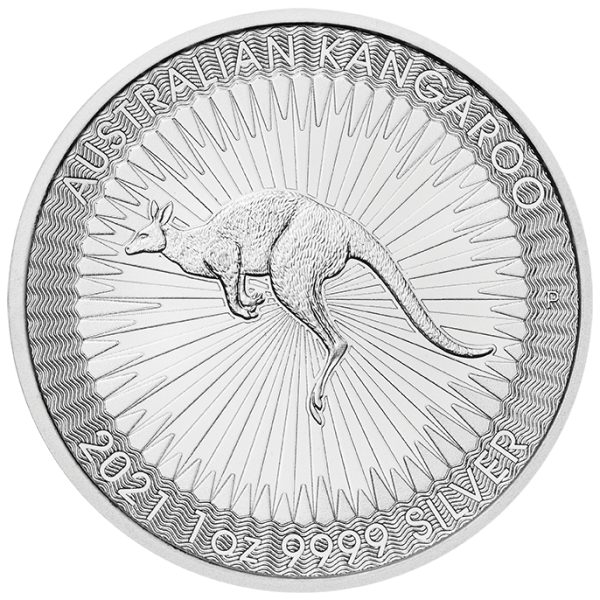 2021 1 oz australian silver kangaroo coin, silver bullion, silver coin, silver bullion coin