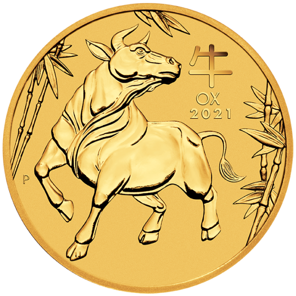 2021 1/2 oz australian gold lunar ox coin, gold bullion, gold coin, gold bullion coin