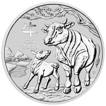 2021 1 kilo australian silver lunar ox coin, silver bullion, silver coin, silver bullion coin