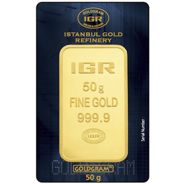 50 gram istanbul gold refinery igr gold bar w/ assay, gold bullion, gold bar, gold bullion bar