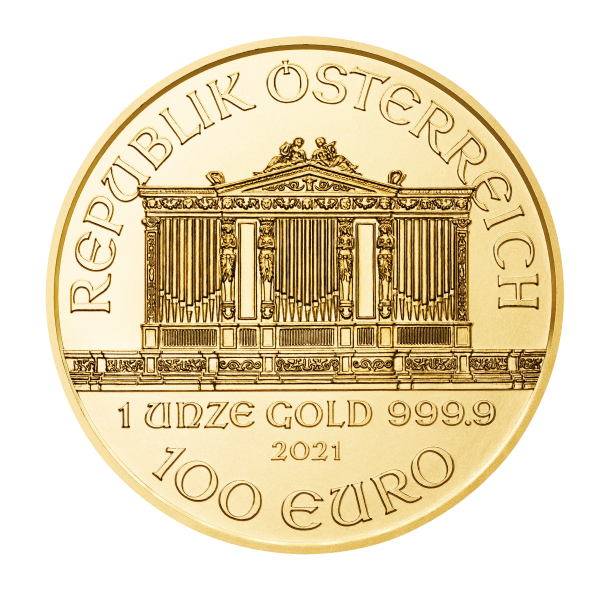 2021 1/10 oz austrian gold philharmonic coin, gold bullion, gold coin, gold bullion coin
