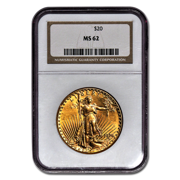Picture of $20 Saint-Gaudens NM Gold Coin MS62*