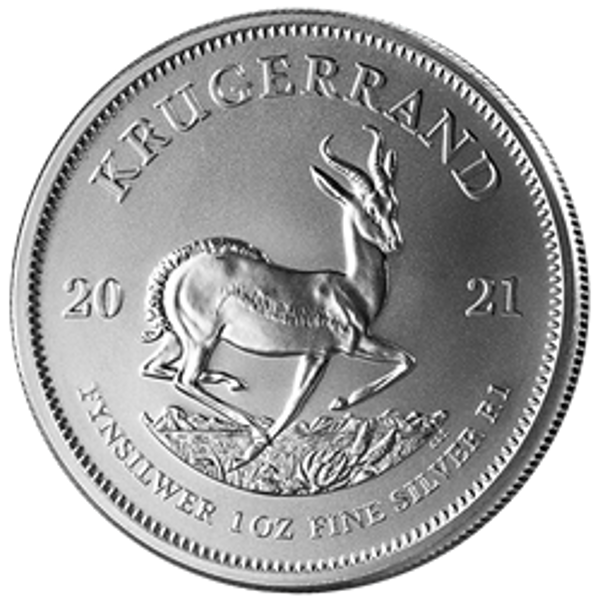 2021 1 oz south african silver krugerrand coin, silver bullion, silver coin, silver bullion coin