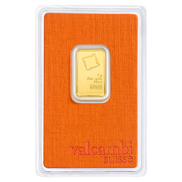 5 gram valcambi gold bar w/ assay, gold bullion, gold bar, gold bullion bar