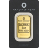 1 oz rand refinery gold bar, w/ black assay, gold bullion, gold bar, gold bullion bar