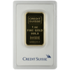 1 oz credit suisse gold bar, w/ assay, gold bullion, gold bar, gold bullion bar