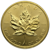 1 oz canadian gold maple leaf coin, .999 pure gold, scuffed random year, gold bullion, gold coin, gold bullion coin