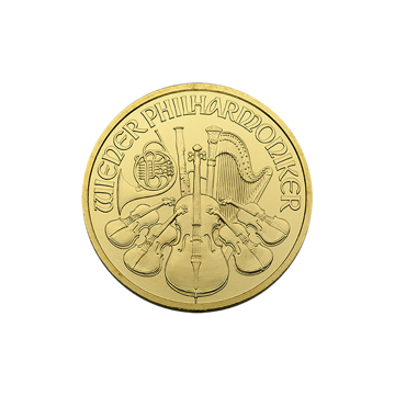 1/4 oz austrian gold philharmonic coin, random year, gold bullion, gold coin, gold bullion coin