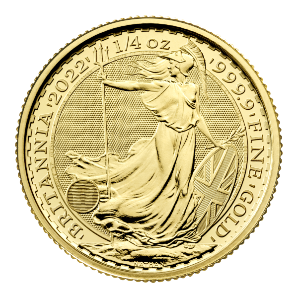 2022 1/4 oz british gold britannia coin, gold bullion, gold coin, gold bullion coin
