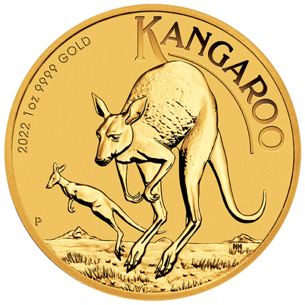 2022 1 oz australian gold kangaroo coin, gold bullion, gold coin, gold bullion coin