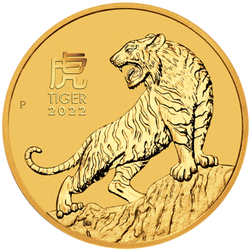 2022 1/2 oz australian gold lunar tiger coin, gold bullion, gold coin, gold bullion coin