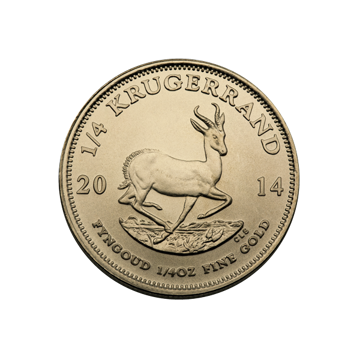 1/4 oz south african gold krugerrand coin, random year, gold bullion, gold coin, gold bullion coin
