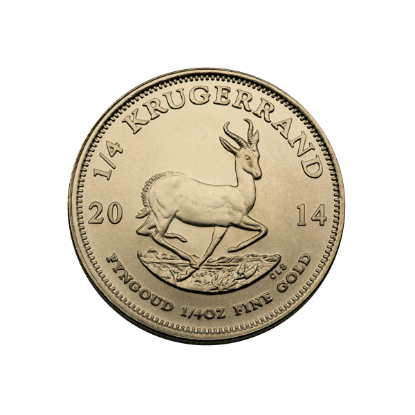 1/4 oz south african gold krugerrand coin, random year, gold bullion, gold coin, gold bullion coin