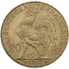20 francs france gold coin – rooster, random year, gold bullion, gold coin, semi-numismatic gold coin