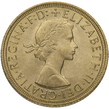 great britain gold sovereign coin – old queen elizabeth ii, random year, gold bullion, gold coin, semi-numismatic gold coin