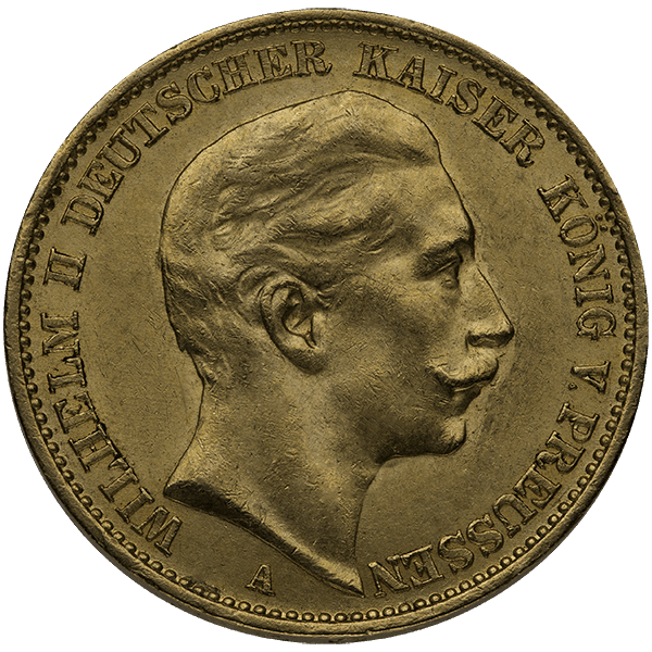 20 mark german gold coin, random year, circulated, gold bullion, gold coin, semi-numismatic gold coin