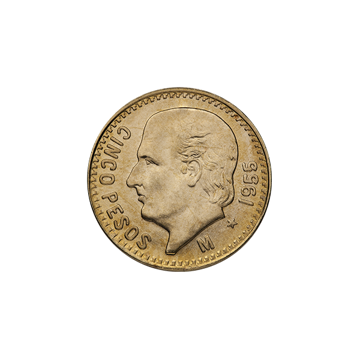 5 peso mexican gold coin, random year, gold bullion, gold coin, gold bullion coin