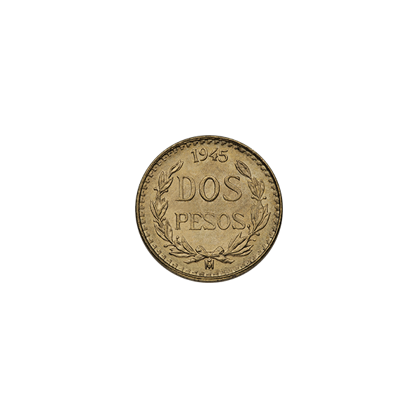 2 peso mexican gold coin, random year, gold bullion, gold coin, gold bullion coin