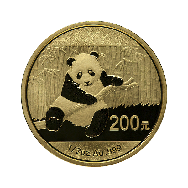 1/2 oz chinese gold panda coin, random year, gold bullion, gold coin, gold bullion coin