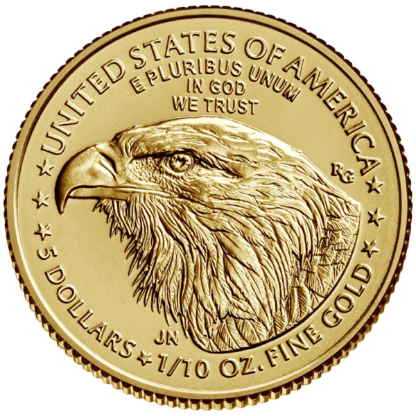 2022 1/10 oz american gold eagle coin, gold bullion, gold coin, gold bullion coin