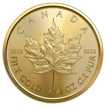2022 1/4 oz canadian gold maple leaf coin, gold bullion, gold coin, gold bullion coin