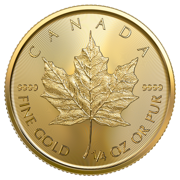 2022 1/4 oz canadian gold maple leaf coin, gold bullion, gold coin, gold bullion coin