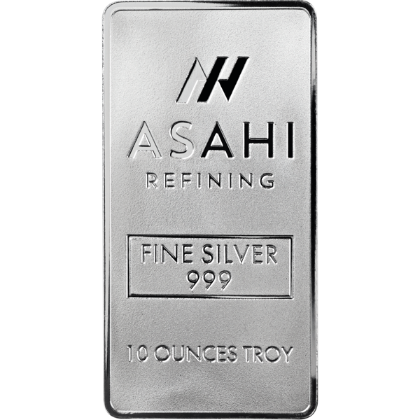 10 oz asahi silver bar, silver bullion, silver bar, silver bullion bar